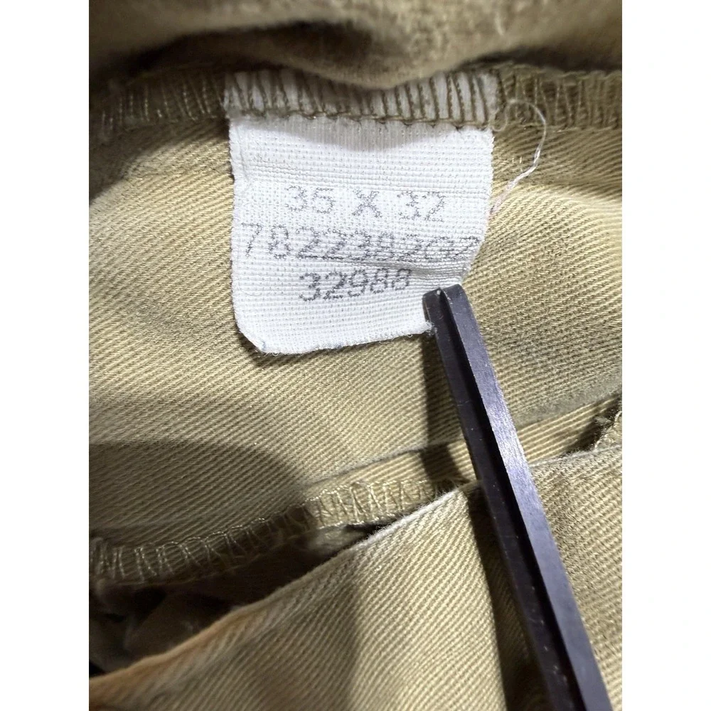 Vintage Polo Ralph Lauren Chino Mens 35x32 Khaki Pleated Pants 100% Cotton